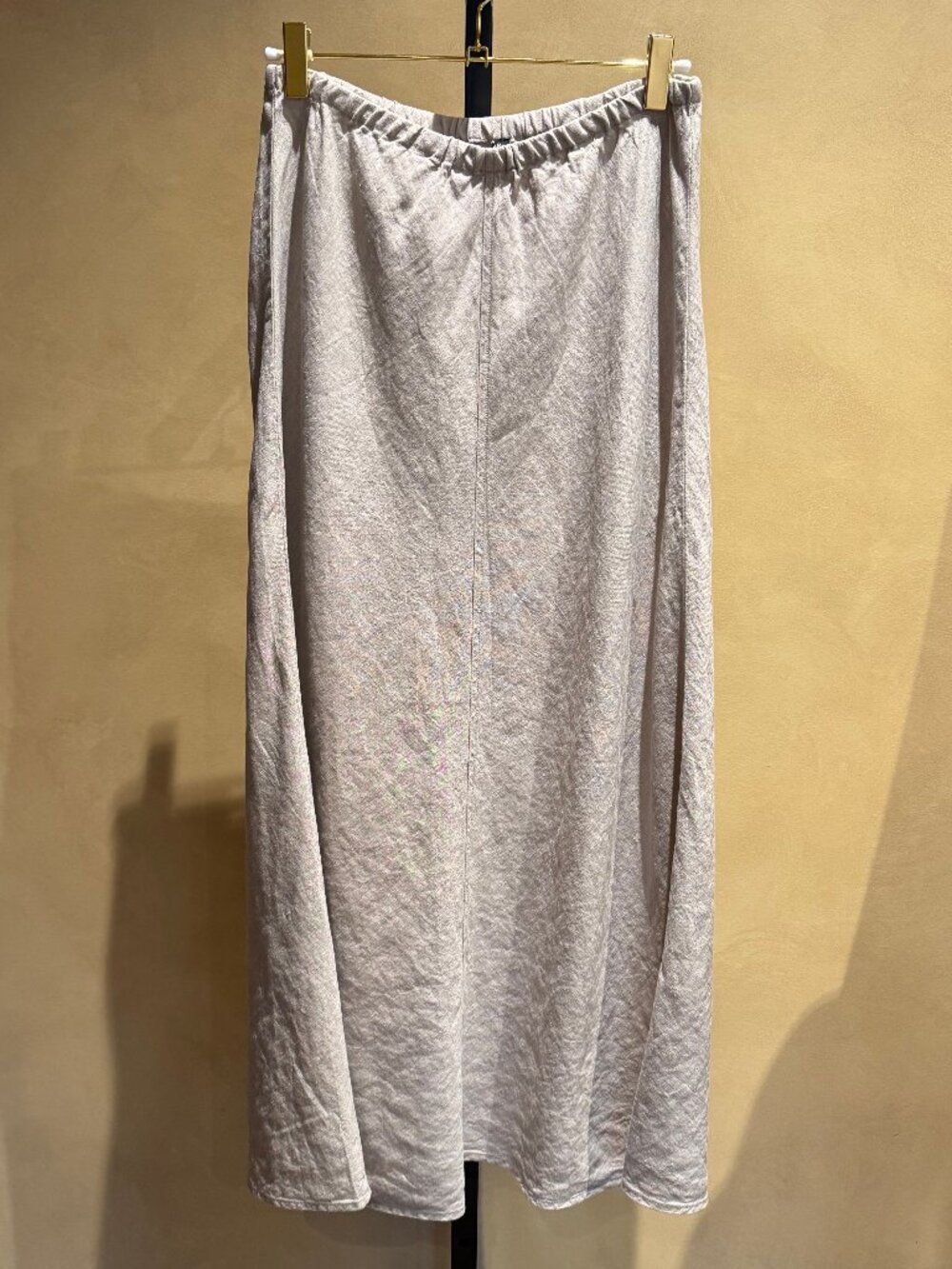 Eileen Fisher A Line Bias Cut Skirt Womens XXS Beige Khaki Tan 100%Organic Linen - Picture 9 of 9